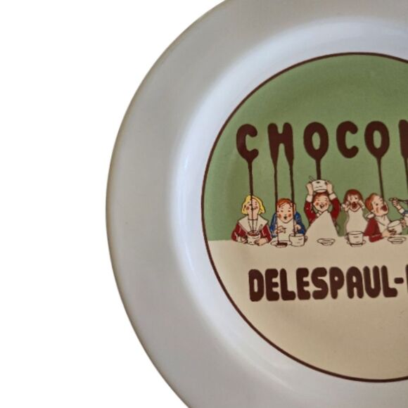 Pottery Barn Ceramic Chocolate Dessert Plate, Green Chocolat Delespaul-Havez - Picture 5 of 6